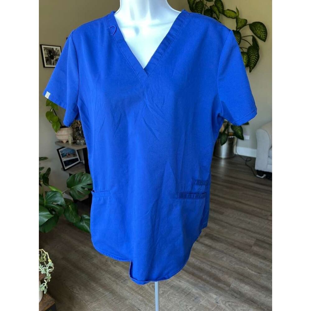 Scrubstar Scrub Top Medium‎ Electric Blue V-Neck #506